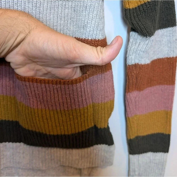 Madewell Arctic Ice Patch Pocket Pullover Sweater in Walton Stripe Women XXS - Picture 7 of 9